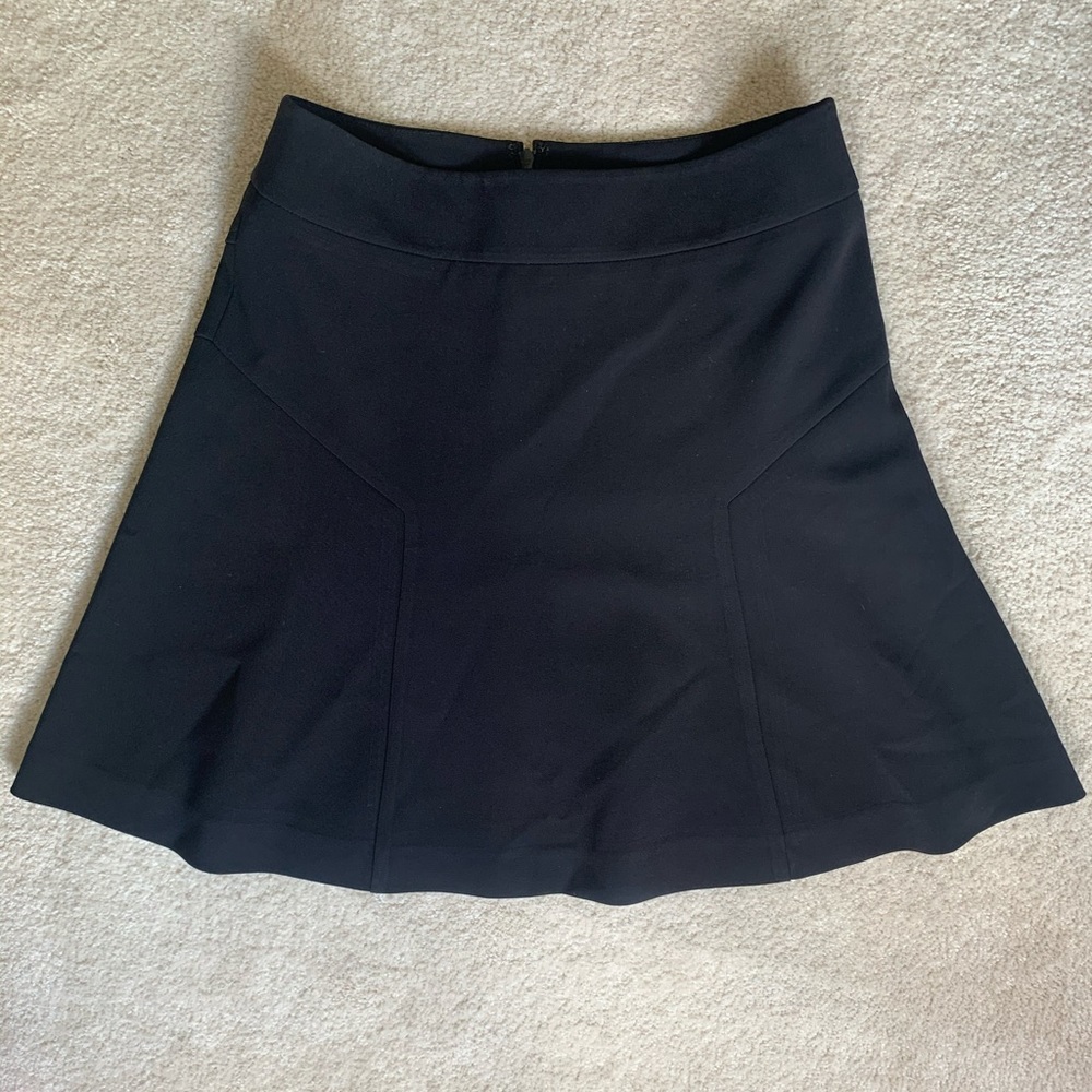 Business casual fit and flare black skirt